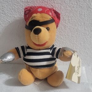 Disney Pirate Bear Plush - Red, Black, and Silver